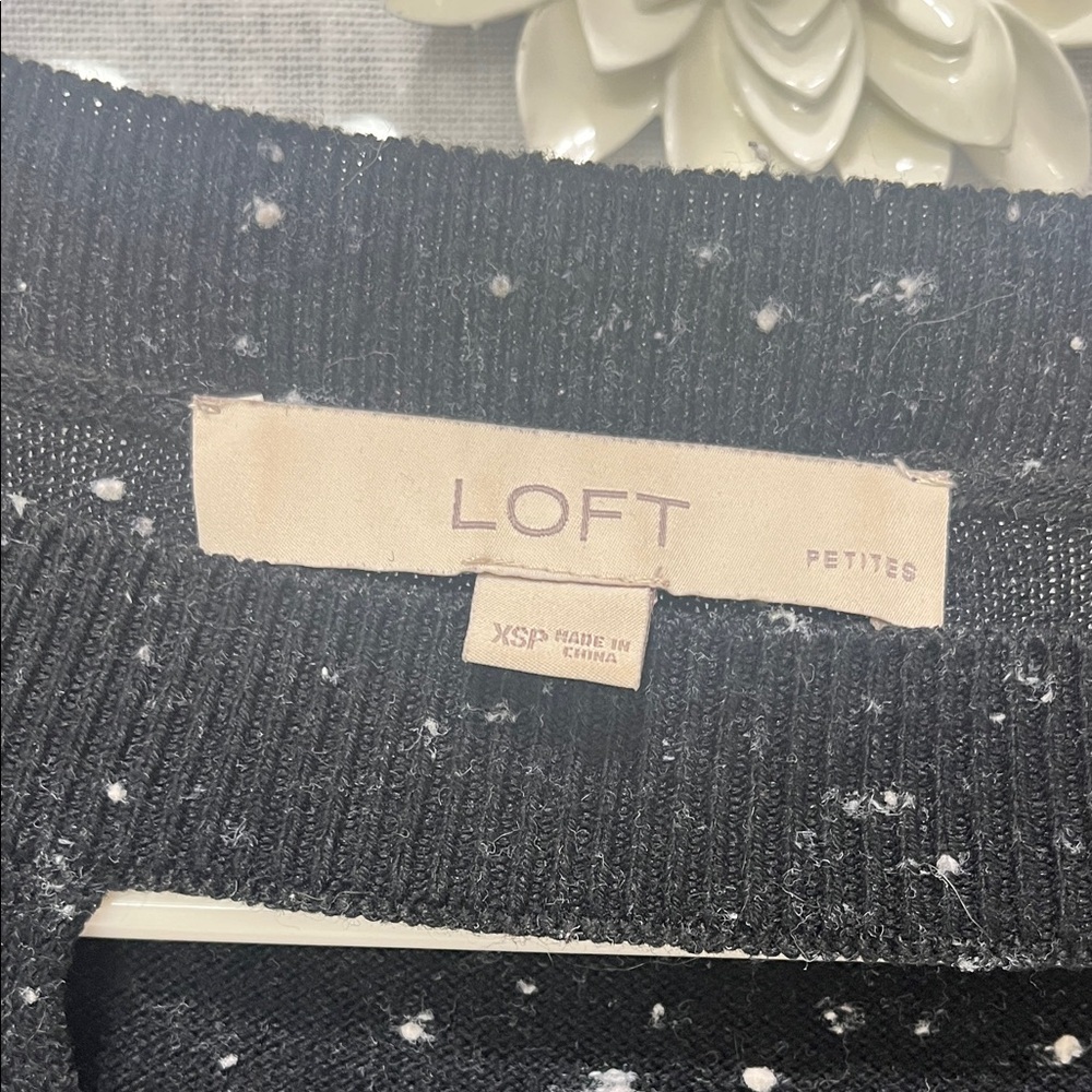 LOFT black speckled cutout choker sweater. - Picture 3 of 8